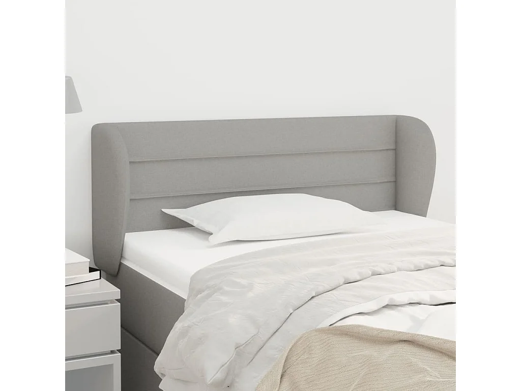 Hoofdbord | Hoofdeinde met randen 93x23x78/88 cm stof lichtgrijs