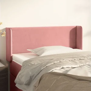 Hoofdbord | Hoofdeinde met randen 103x16x78/88 cm fluweel roze Hoofdbord | Hoofdeinde met randen 103x16x78/88 cm fluweel roze