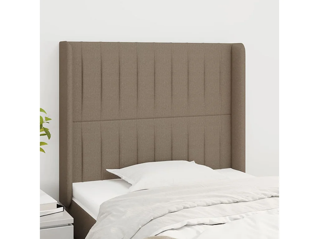 Hoofdbord | Hoofdeinde met randen 103x16x118/128 cm stof taupe