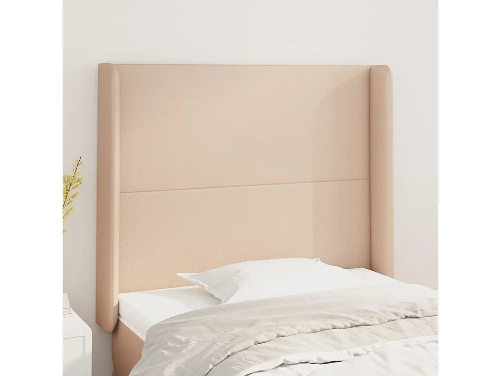Hoofdbord | Hoofdeinde met randen 103x16x118/128cm kunstleer cappuccinokleur