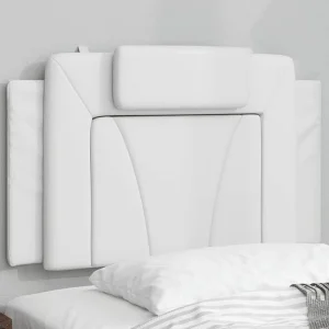 Hoofdbord | Hoofdbordkussen "Viana" 90 cm kunstleer wit