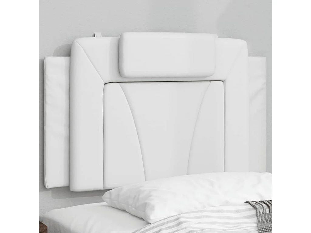 Hoofdbord | Hoofdbordkussen "Viana" 90 cm kunstleer wit