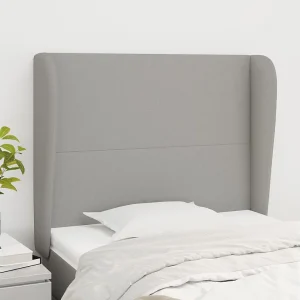 Hoofdbord | Hoofdeinde met randen 103x23x118/128 cm stof lichtgrijs