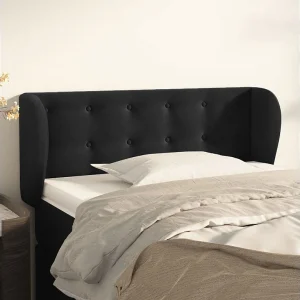 Hoofdbord | Hoofdeinde met randen 103x23x78/88 cm fluweel zwart Hoofdbord | Hoofdeinde met randen 103x23x78/88 cm fluweel zwart