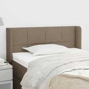 Hoofdbord | Hoofdeinde met randen 103x16x78/88 cm stof taupe Hoofdbord | Hoofdeinde met randen 103x16x78/88 cm stof taupe