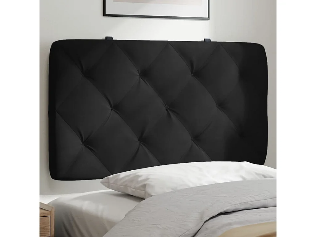 Hoofdbord | Hoofdbordkussen 80 cm fluweel zwart