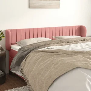 Hoofdbord | Hoofdeinde met randen 163x23x78/88 cm fluweel roze