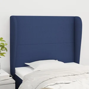 Hoofdbord | Hoofdeinde met randen 103x23x118/128 cm stof blauw Hoofdbord | Hoofdeinde met randen 103x23x118/128 cm stof blauw