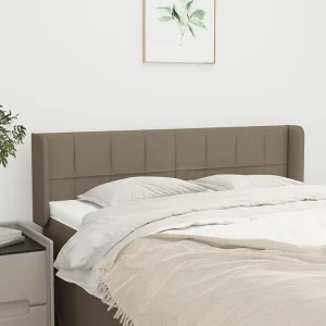 Hoofdbord | Hoofdeinde met randen 147x16x78/88 cm stof taupe Hoofdbord | Hoofdeinde met randen 147x16x78/88 cm stof taupe