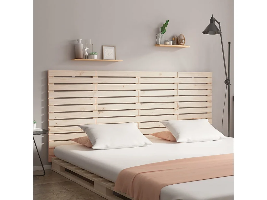 Hoofdbord | Hoofdeinde wandmontage 166x3x91,5 cm massief grenenhout