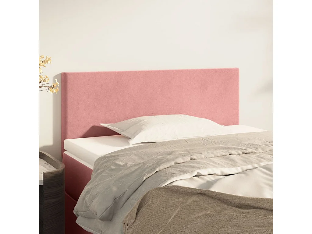 Hoofdbord | Hoofdeinde 90x5x78/88 cm fluweel roze