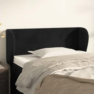 Hoofdbord | Hoofdeinde met randen 103x23x78/88 cm fluweel zwart Hoofdbord | Hoofdeinde met randen 103x23x78/88 cm fluweel zwart