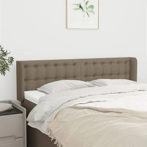 Hoofdbord | Hoofdeinde met randen 147x16x78/88 cm stof taupe Hoofdbord | Hoofdeinde met randen 147x16x78/88 cm stof taupe
