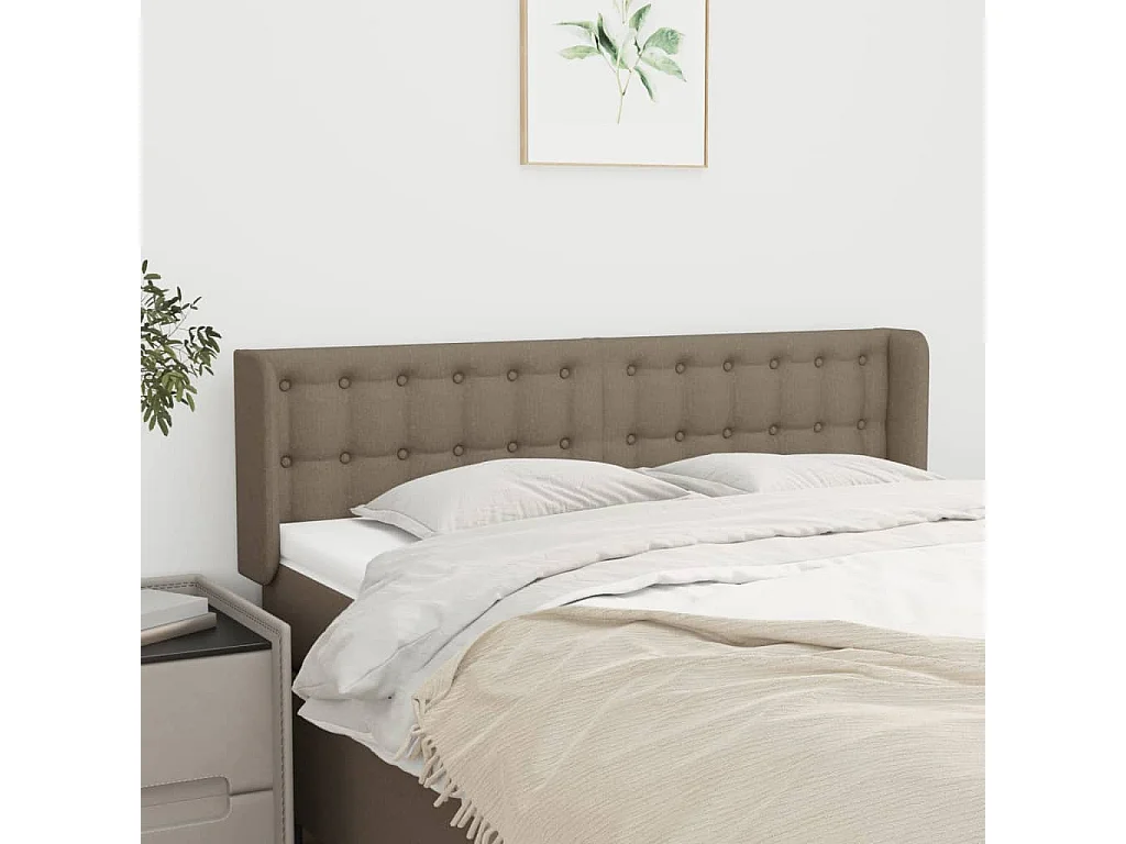 Hoofdbord | Hoofdeinde met randen 147x16x78/88 cm stof taupe