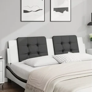 Hoofdbord | Hoofdbordkussen "Zadar" 180 cm kunstleer zwart en wit Hoofdbord | Hoofdbordkussen "Zadar" 180 cm kunstleer zwart en wit