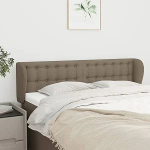 Hoofdbord | Hoofdeinde met randen 147x23x78/88 cm stof taupe Hoofdbord | Hoofdeinde met randen 147x23x78/88 cm stof taupe