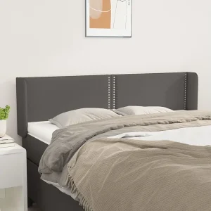 Hoofdbord | Hoofdeinde met randen 147x16x78/88 cm kunstleer grijs Hoofdbord | Hoofdeinde met randen 147x16x78/88 cm kunstleer grijs