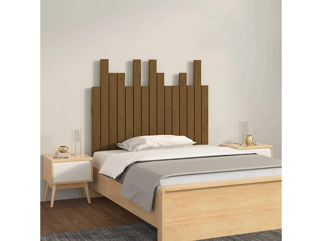 Hoofdbord | Hoofdeinde wandmontage 95,5x3x80 cm grenenhout honingbruin