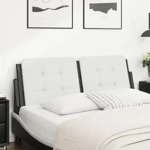Hoofdbord | Hoofdbordkussen "Zadar" 140 cm kunstleer wit en zwart Hoofdbord | Hoofdbordkussen "Zadar" 140 cm kunstleer wit en zwart