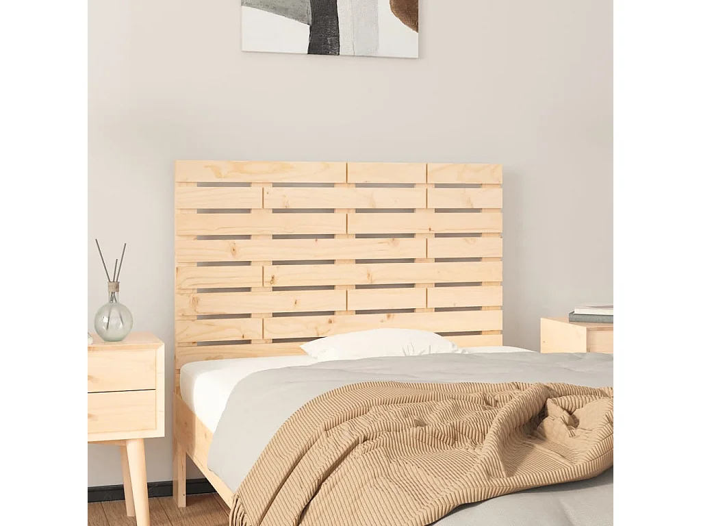 Hoofdbord | Hoofdeinde wandmontage 96x3x63 cm massief grenenhout