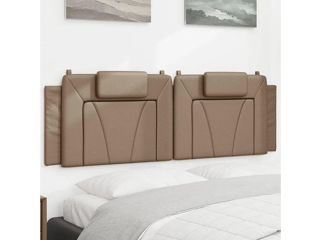 Hoofdbord | Hoofdbordkussen "Viana" 160 cm kunstleer cappuccinokleurig