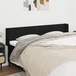 Hoofdbord | Hoofdeinde met randen 163x16x78/88 cm stof zwart