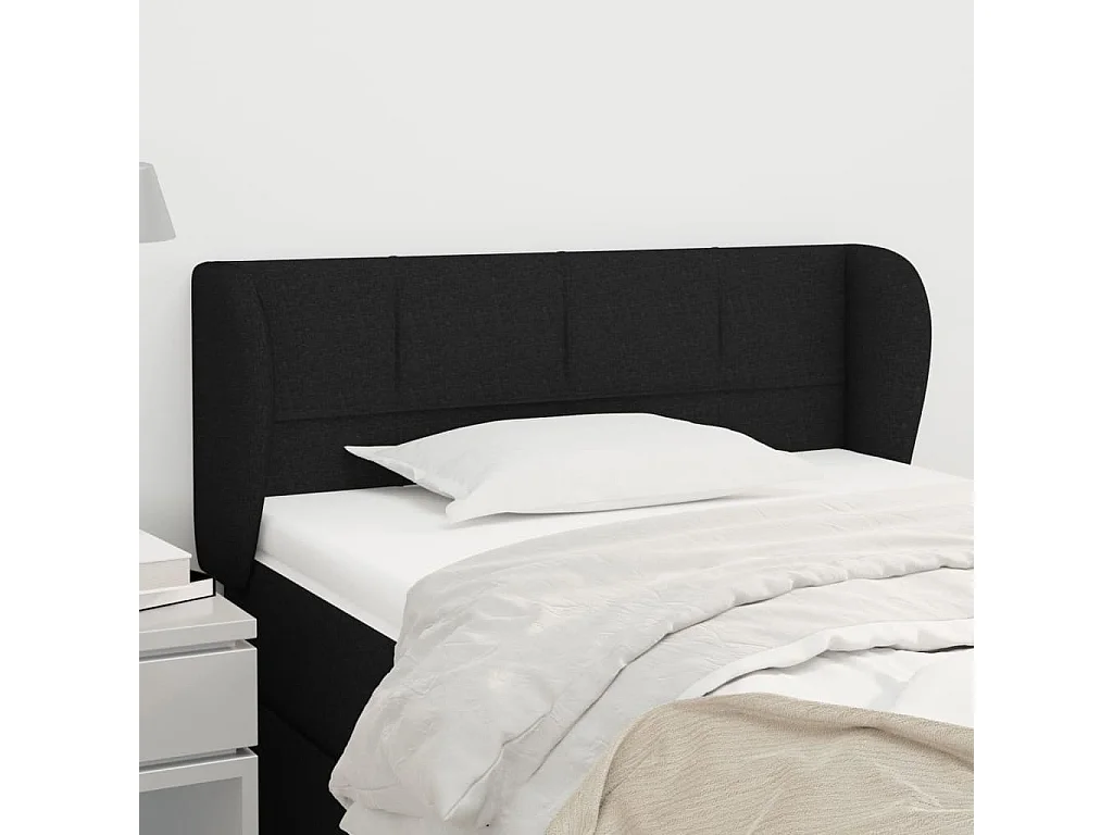 Hoofdbord | Hoofdeinde met randen 103x23x78/88 cm stof zwart