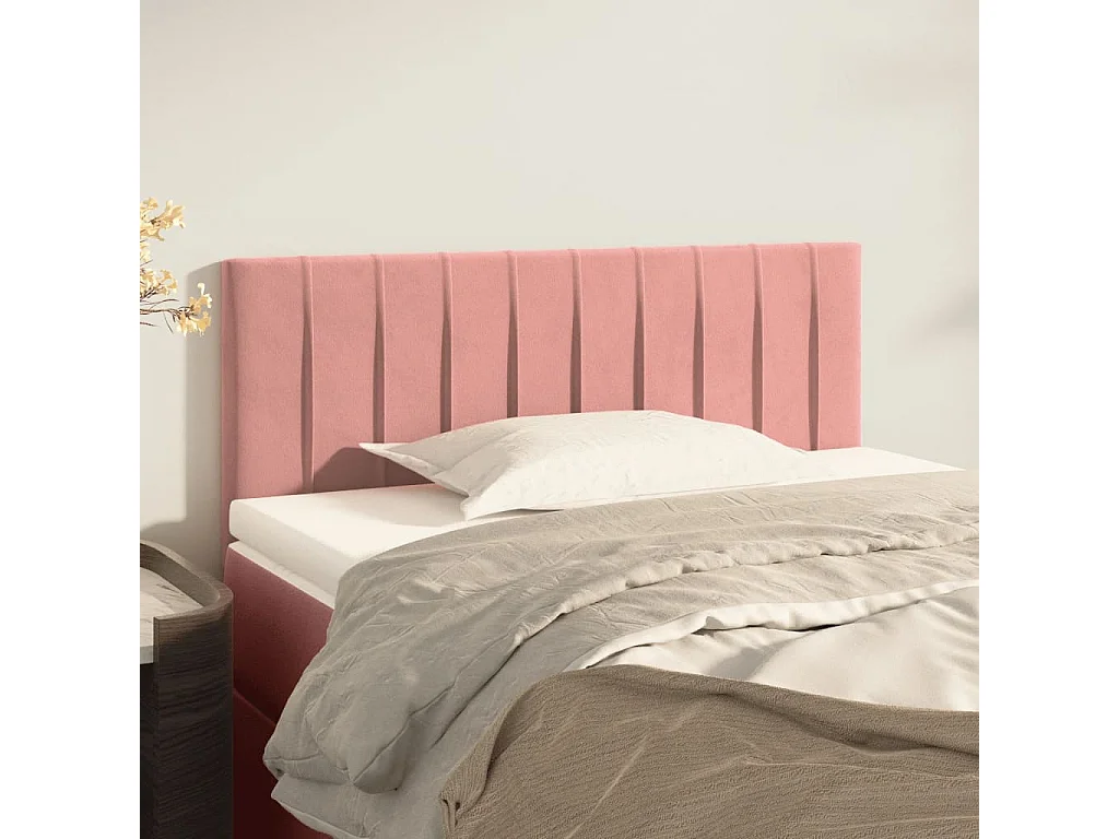 Hoofdbord | Hoofdeinde 90x5x78/88 cm fluweel roze