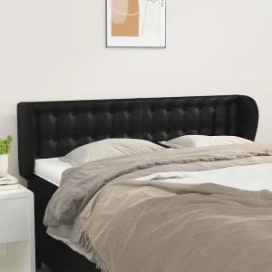 Hoofdbord | Hoofdeinde met randen 147x23x78/88 cm kunstleer zwart