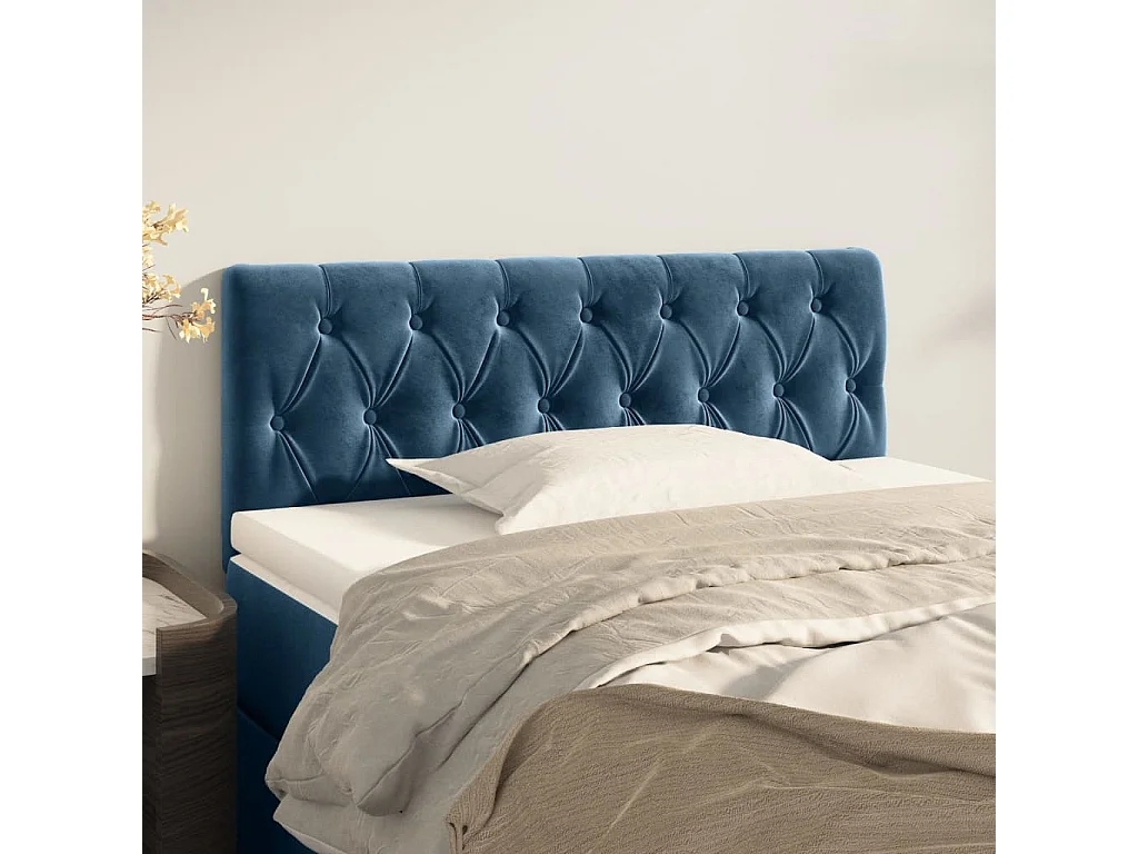 Hoofdbord | Hoofdeinde 90x7x78/88 cm fluweel donkerblauw