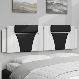 Hoofdbord | Hoofdbordkussen "Viana" 180 cm kunstleer wit en zwart Hoofdbord | Hoofdbordkussen "Viana" 180 cm kunstleer wit en zwart