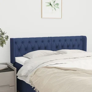 Hoofdbord | Hoofdeinde met randen 163x16x78/88 cm stof blauw
