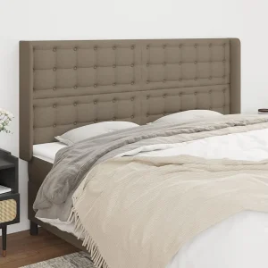 Hoofdbord | Hoofdeinde met randen 163x16x118/128 cm stof taupe