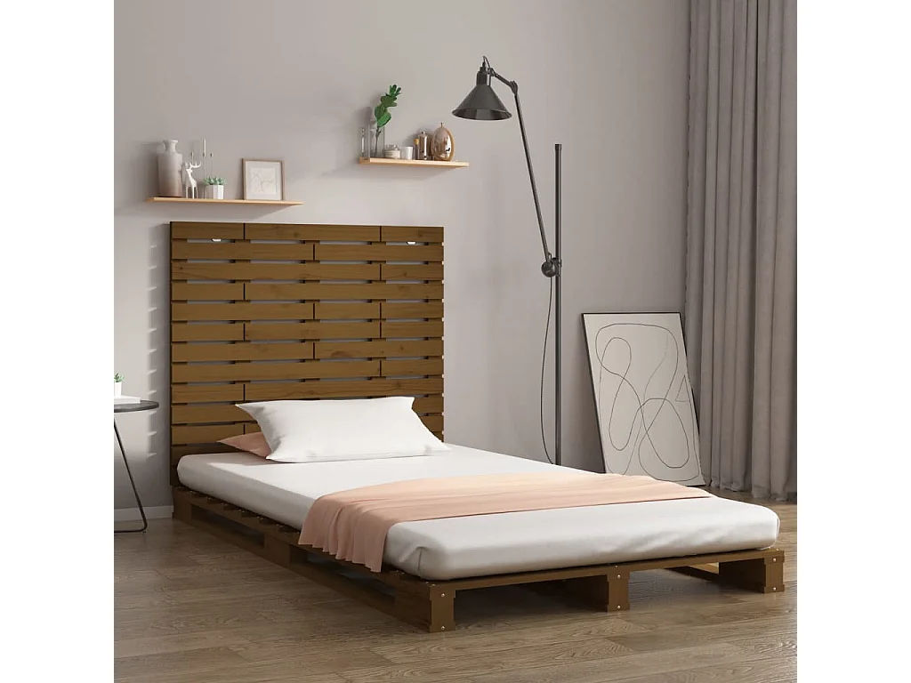 Hoofdbord | Hoofdeinde wandmontage 96x3x91,5 cm grenenhout honingbruin