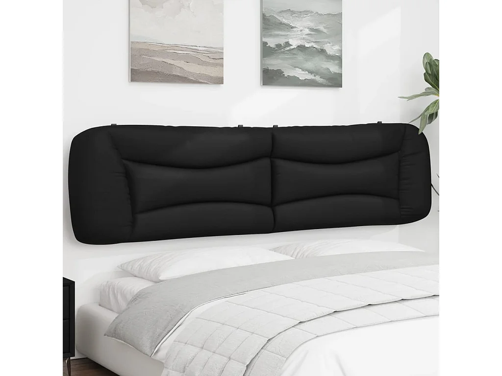 Hoofdbord | Hoofdbordkussen "Hvar" 200 cm kunstleer zwart