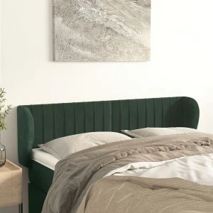 Hoofdbord | Hoofdeinde met randen 147x23x78/88 cm fluweel donkergroen Hoofdbord | Hoofdeinde met randen 147x23x78/88 cm fluweel donkergroen