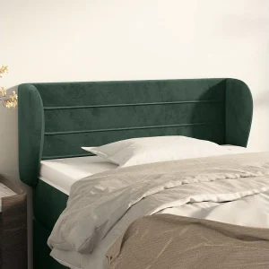 Hoofdbord | Hoofdeinde met randen 103x23x78/88 cm fluweel donkergroen