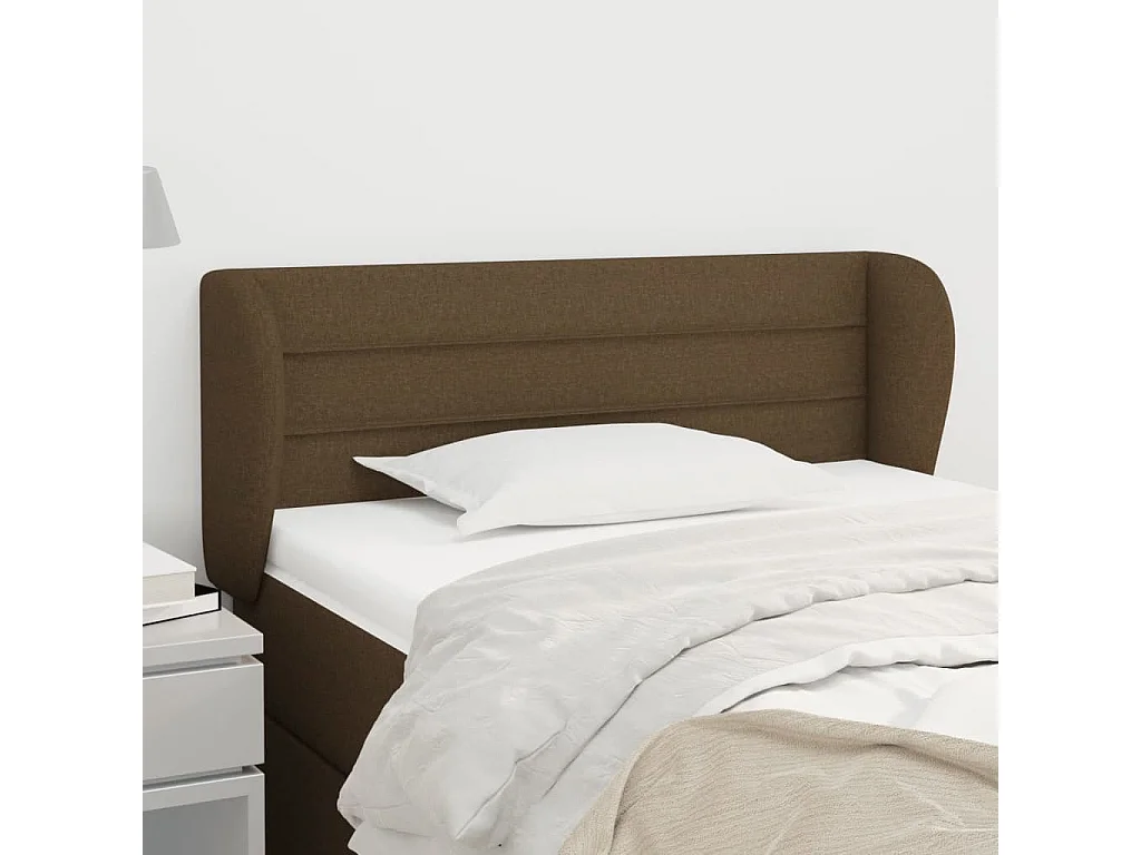 Hoofdbord | Hoofdeinde met randen 93x23x78/88 cm stof donkerbruin
