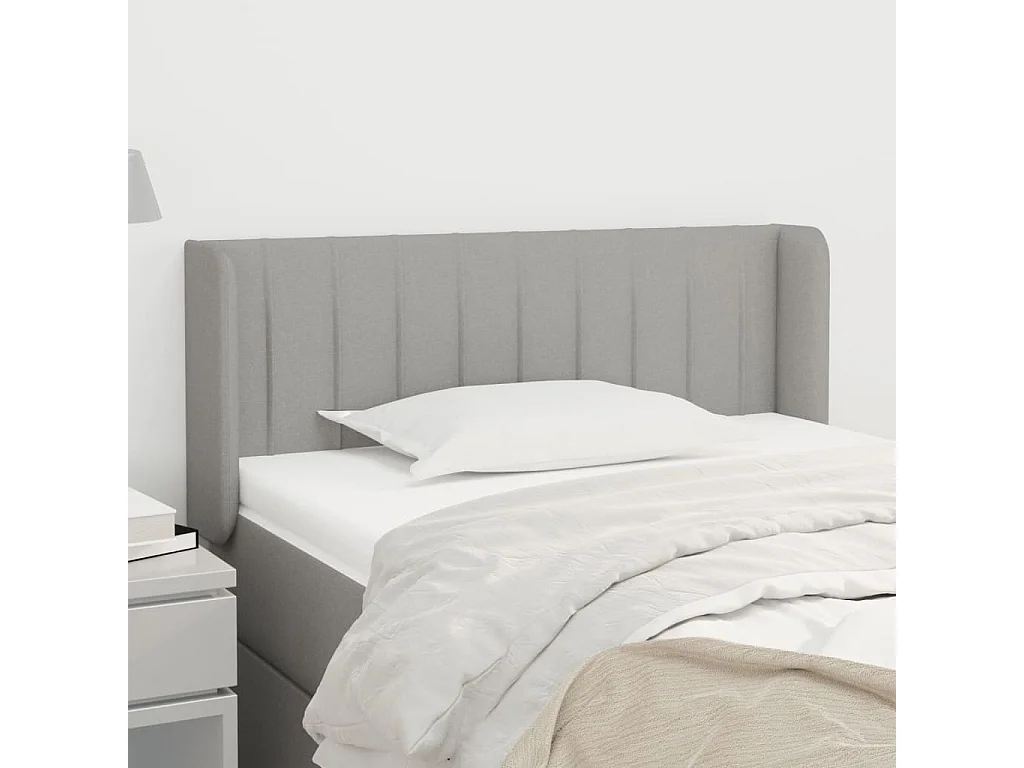 Hoofdbord | Hoofdeinde met randen 93x16x78/88 cm stof lichtgrijs