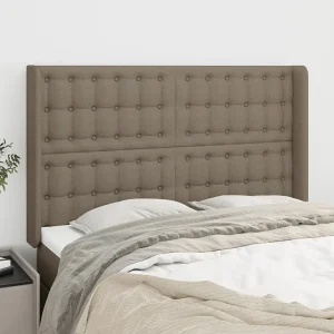 Hoofdbord | Hoofdeinde met randen 147x16x118/128 cm stof taupe