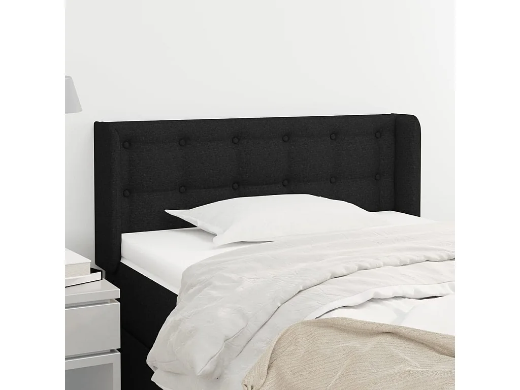 Hoofdbord | Hoofdeinde met randen 93x16x78/88 cm stof zwart