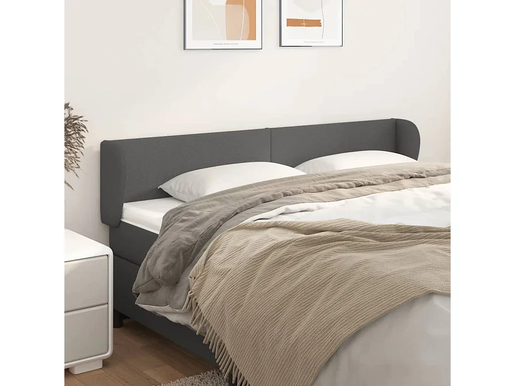 Hoofdbord | Hoofdeinde met randen 163x23x78/88 cm kunstleer grijs