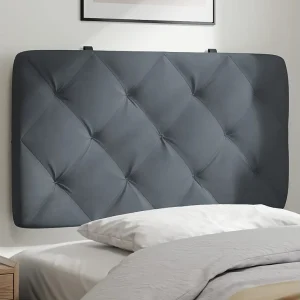 Hoofdbord | Hoofdbordkussen 90 cm fluweel donkergrijs