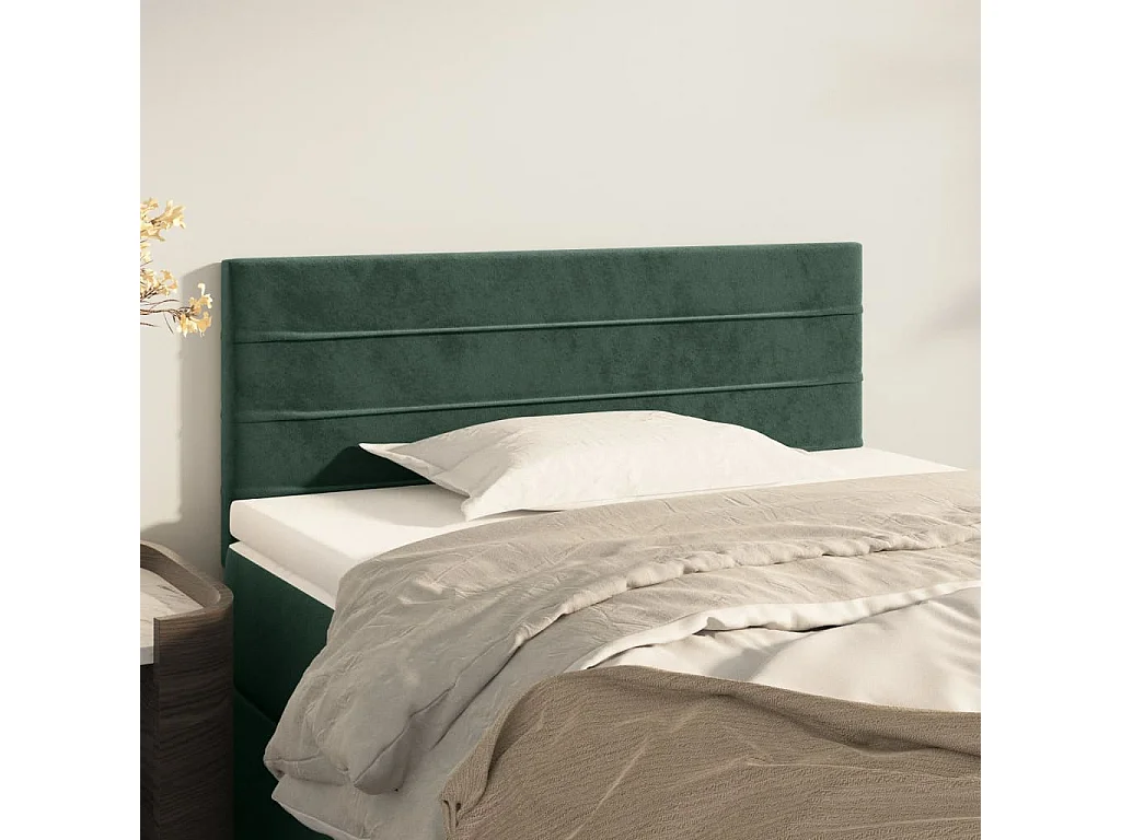Hoofdbord | Hoofdeinde 80x5x78/88 cm fluweel donkergroen