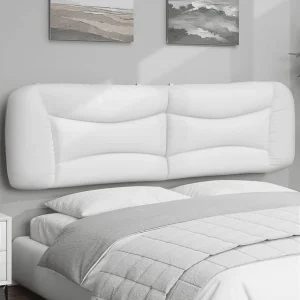 Hoofdbord | Hoofdbordkussen "Hvar" 180 cm kunstleer wit