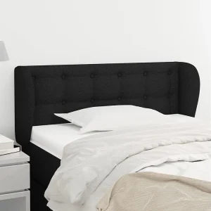 Hoofdbord | Hoofdeinde met randen 103x23x78/88 cm stof zwart Hoofdbord | Hoofdeinde met randen 103x23x78/88 cm stof zwart