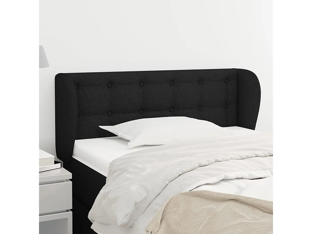 Hoofdbord | Hoofdeinde met randen 103x23x78/88 cm stof zwart