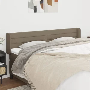 Hoofdbord | Hoofdeinde met randen 183x16x78/88 cm stof taupe
