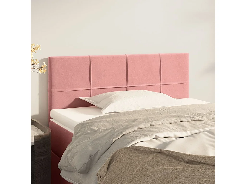 Hoofdbord | Hoofdeinde 90x5x78/88 cm fluweel roze