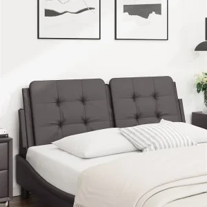 Hoofdbord | Hoofdbordkussen "Zadar" 120 cm kunstleer grijs Hoofdbord | Hoofdbordkussen "Zadar" 120 cm kunstleer grijs